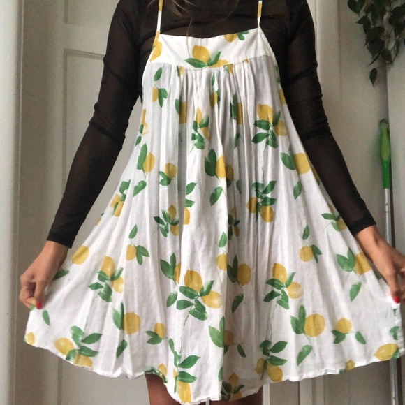 Sheer beach oversized cover up mini lemon dress - Picture 7 of 7